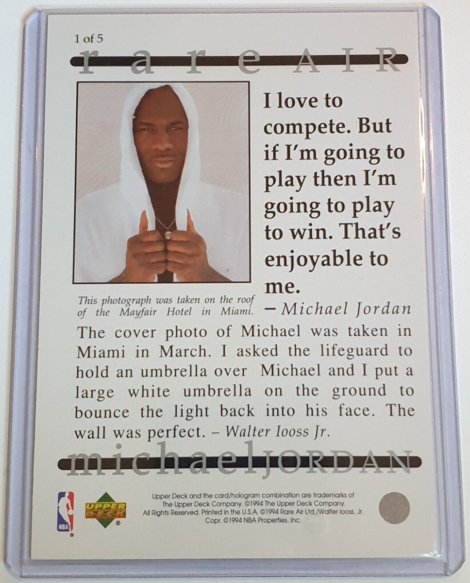 michael jordan rare air promo card 1994 Upper Deck JUMBO Come by The Card Bar