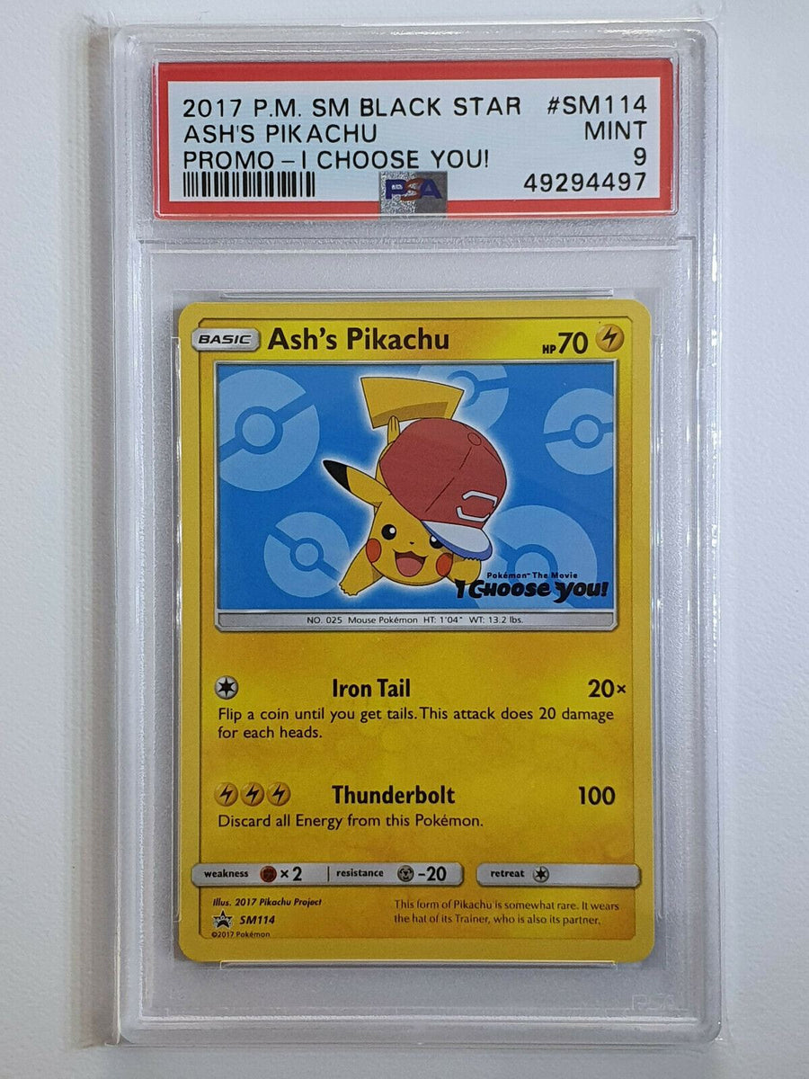 pokemon i choose you ash's pikachu card 2017 Ash's Pikachu SM114 Black Star Promo "I Choose You"