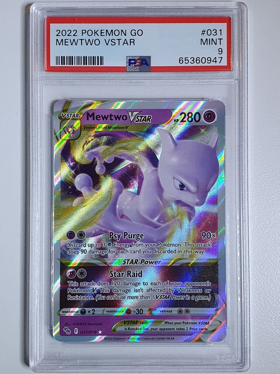 2022 Pokemon Go Mewtwo VSTAR 031/078 Holo - PSA 9 – Perfect Edges
