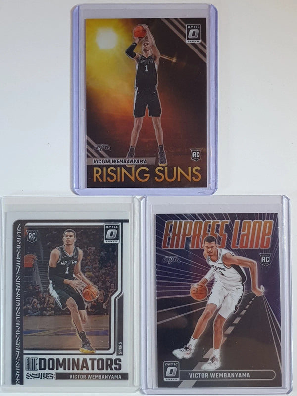 2023 Donruss Optic Victor Wembanyama LOT of 3 Rookie Cards #11 #18 #8 RCs - Rare