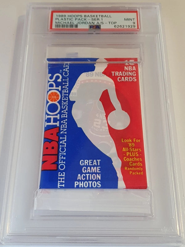 1989 Hoops Series 1 Basketball Pack MICHAEL JORDAN ON TOP - PSA 9 (POP 13)