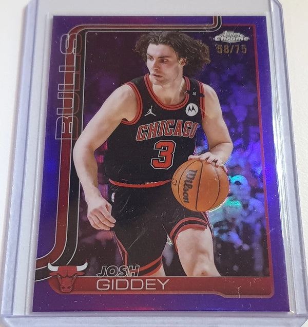 2025 Topps Chrome Josh Giddey #48 PURPLE /75 Refractor (Bulls) - Ready to Grade