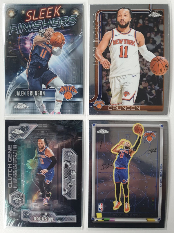 Lot of 4 x 2025 Topps Chrome Jalen Brunson #101 + Inserts - Ready to Grade