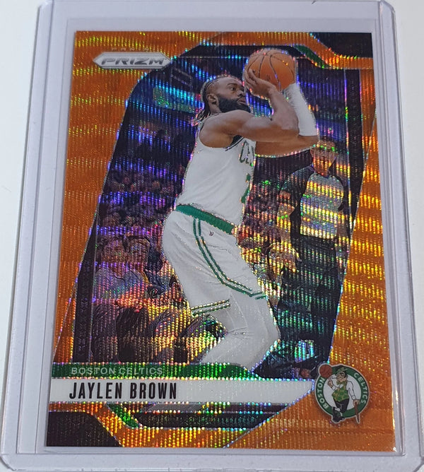 2024 Panini Prizm Jaylen Brown #139 WAVE ORANGE /60 Holo - Ready to Grade