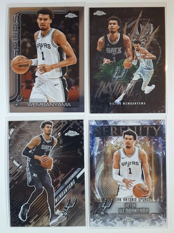 Lot of 4 x 2025 Topps Chrome Victor Wembanyama #221 #INS9 #GT11 #SY1 - Rare