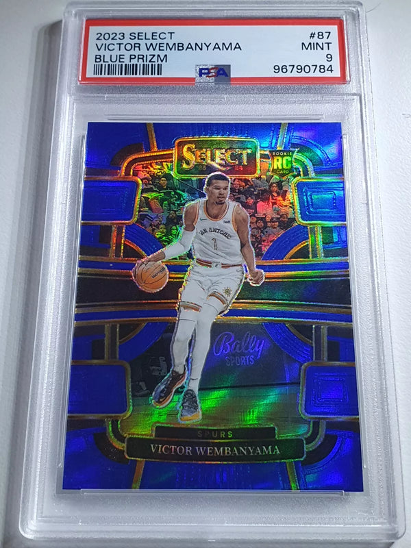 2023 Panini Select Victor Wembanyama Rookie #87 BLUE PRIZM - PSA 9 (Low POP)