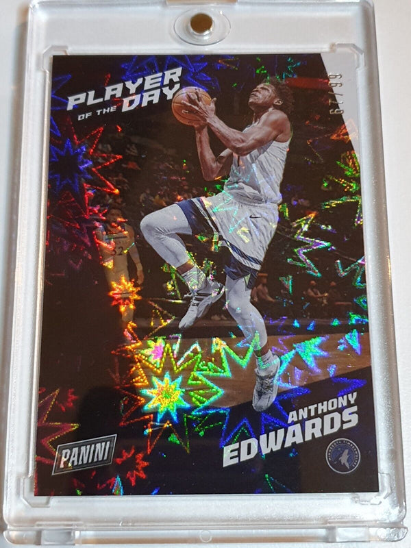 2021 Panini Anthony Edwards #31 KABOOM /99 Holo Player Of The Day - Rare