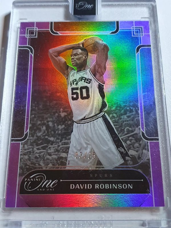 2023 Panini One and One David Robinson #189 PURPLE /25 Holo - Panini Sealed