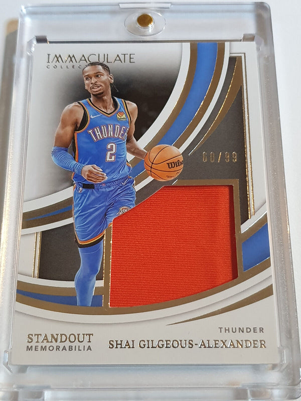 2021 Panini Immaculate Shai Gilgeous-Alexander #PATCH /99 Game Worn Jumbo Jersey