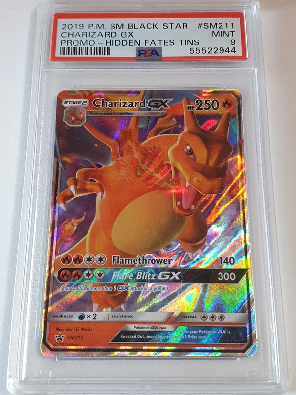 2019 Pokemon Charizard GX SM211 HOLO Hidden Fates Promo - PSA 9