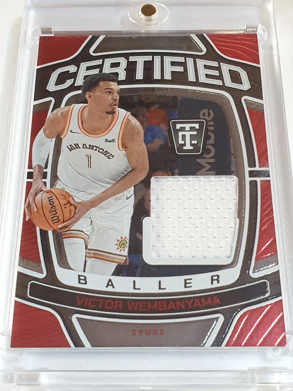 2024 Totally Certified Victor Wembanyama #PATCH MIRROR RED /75 Game Worn Jersey