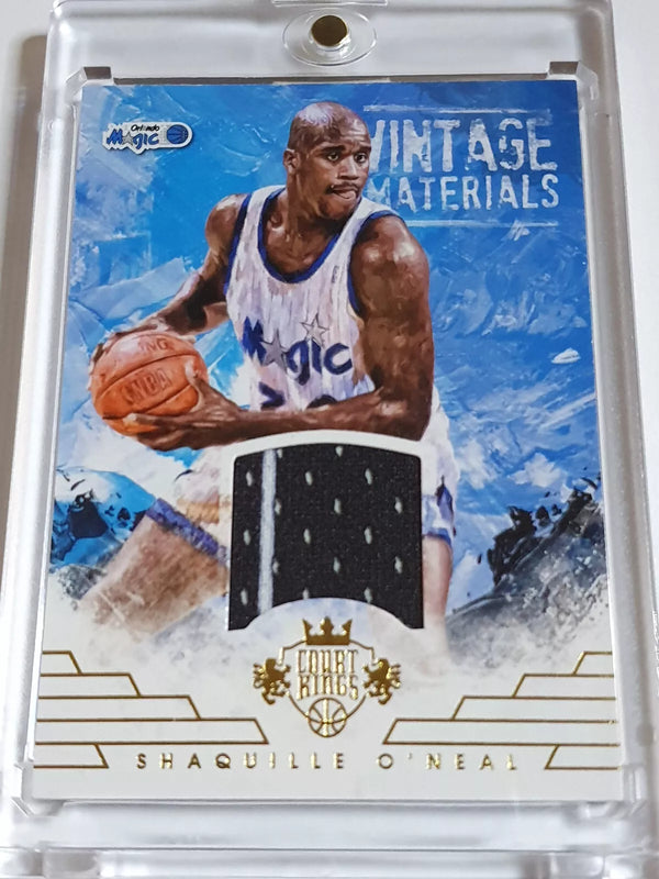 2015 Court Kings Shaquille O'Neal #PATCH /199 Game Worn 2 Color Jersey - Rare