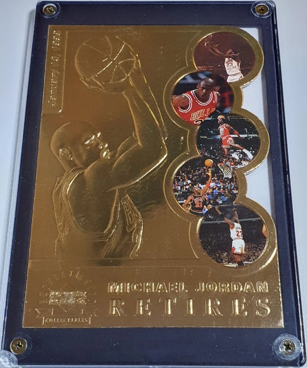 1999 Upper Deck Michael Jordan 22KT GOLD CARD Jumbo /5000 Retires - Rare