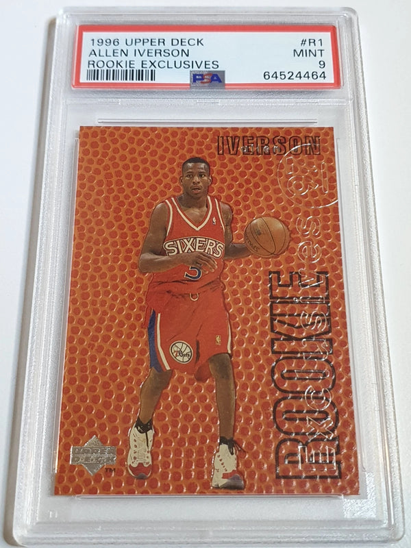 1996 Upper Deck Allen Iverson Rookie #R1 Rookie Exclusives RC - PSA 9 (LOW POP)