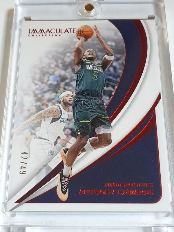 2023 Panini Immaculate Anthony Edwards #81 RED Foil /49 Action Edition - Rare