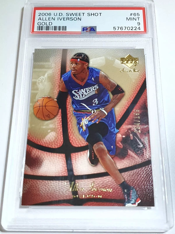 2006 Upper Deck Sweet Shot Allen Iverson #65 GOLD /199 Foil - PSA 9 (POP 1)