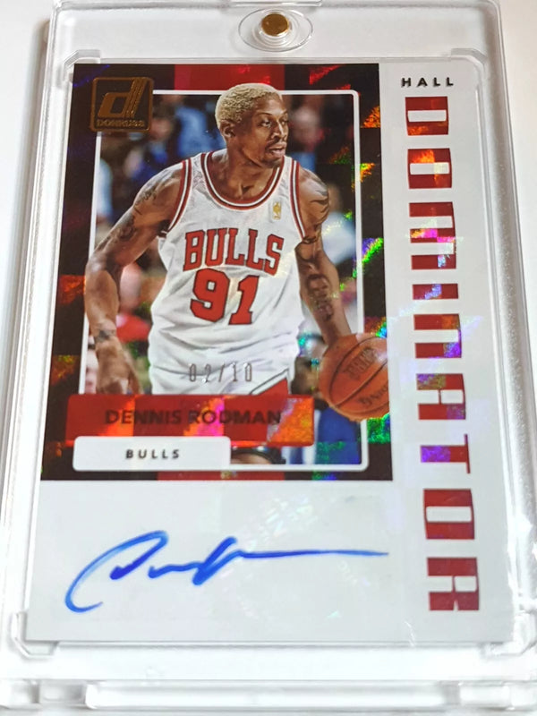 2017 Panini Donruss Dennis Rodman #AUTO GOLD /10 Hall Dominator - Ready to Grade