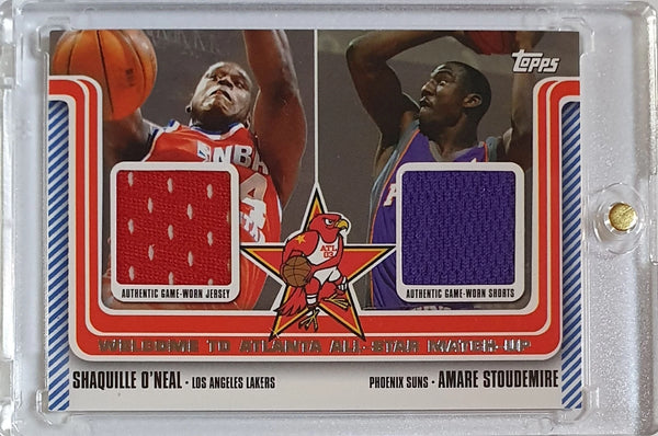 2003 Topps Shaquille Oneal Amare Stoudemire #PATCH Game Worn Dual Jerseys - Rare