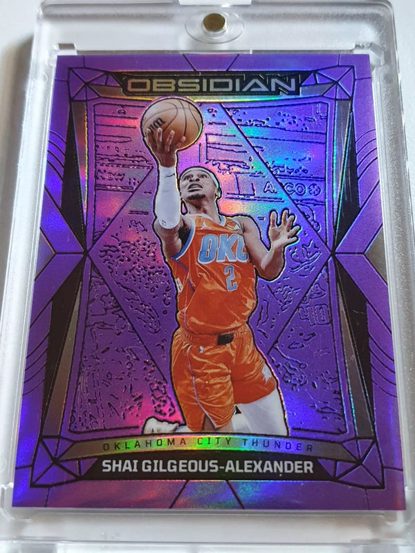 2023 Obsidian Shai Gilgeous-Alexander #160 ELECTRIC ETCH PURPLE FLOOD /49 Holo