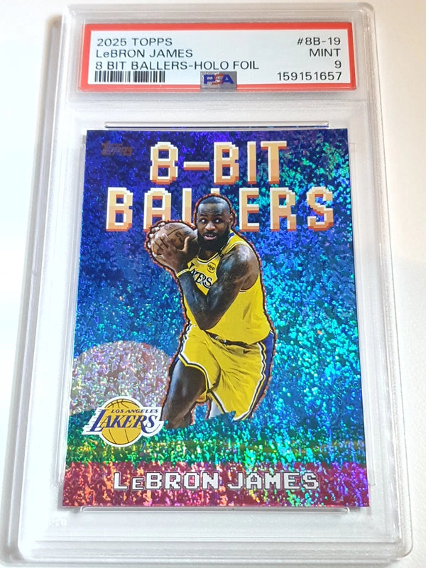 2025 Topps Lebron James #8B-19 HOLO FOIL 8 Bit Ballers - PSA 9 (POP 50)