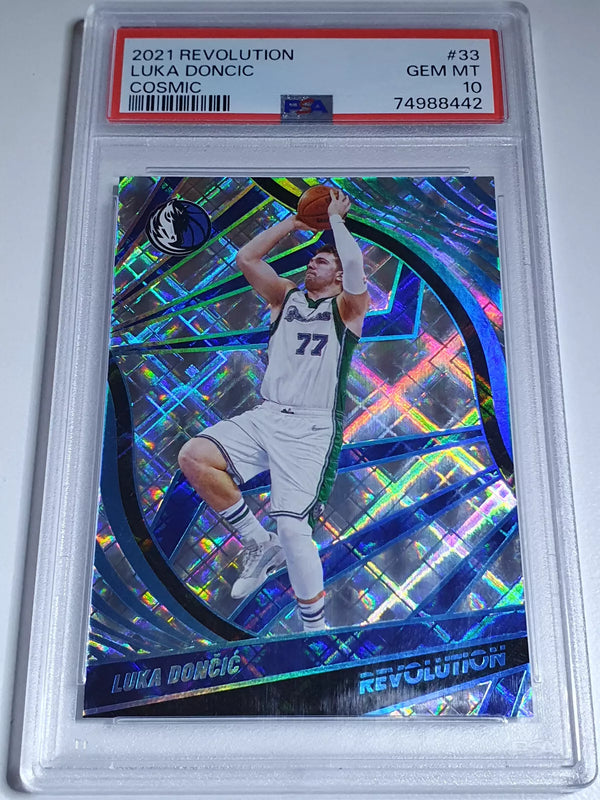 2021 Panini Revolution Luka Doncic #33 COSMIC /99 Holo - PSA 10 (POP 10)