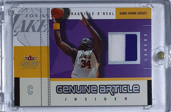 2003 Fleer Shaquille O'Neal #PATCH /400 Game Worn 2 Color Jersey - Rare