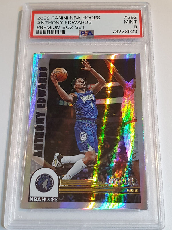 2022 NBA Hoops Anthony Edwards PREMIUM BOX SET /199 Holo - PSA 9 (POP 5)