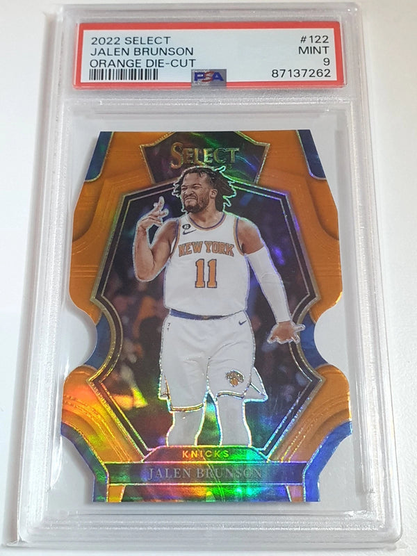 2022 Select Jalen Brunson #122 ORANGE 65/65 Holo Die-Cut - PSA 9 (POP 5)