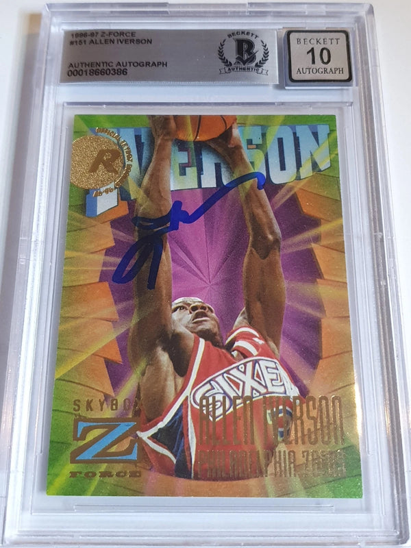 1996 Z-Force Allen Iverson #151 Rookie RC AUTO - BGS 10 Autograph