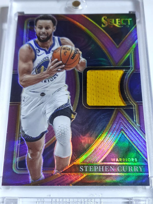 2022 Panini Select Stephen Curry #PATCH PURPLE Prizm /99 Game Worn Jersey - Rare