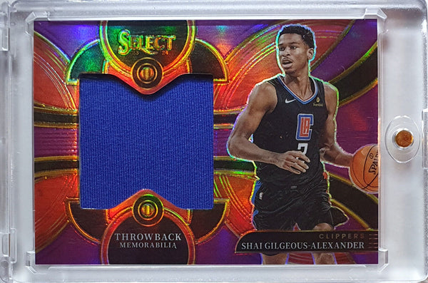 2023 Select Shai Gilgeous-Alexander #Patch PURPLE /99 Game Worn Jersey - Rare