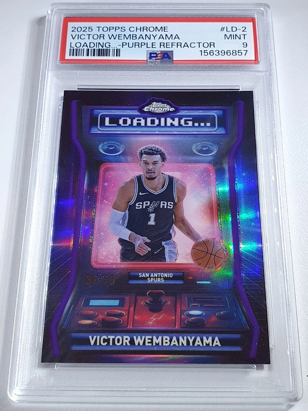2025 Topps Chrome Victor Wembanyama #LD-2 PURPLE /75 Refractor - PSA 9 (POP 2)