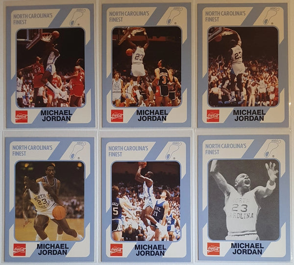 Lot of 6 x 1989 Collegiate Collection Michael Jordan North Carolina - Rare