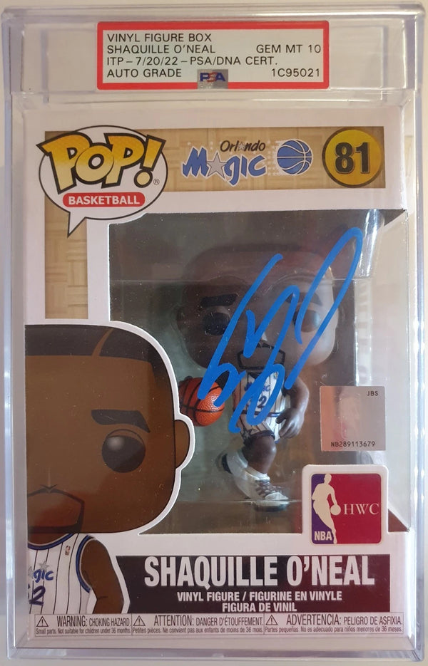 2022 Shaquille O'neal Funko AUTO PSA 10 Figure Signature - RARE Encapsulated
