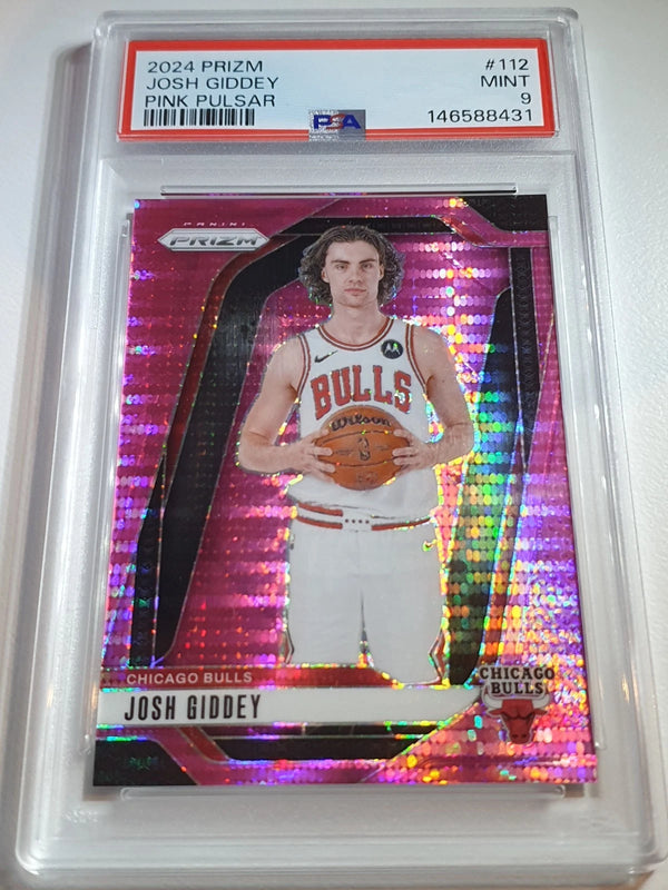 2024 Panini Prizm Josh Giddey #112 PINK PULSAR /49 Holo (Bulls) - PSA 9 (POP 2)