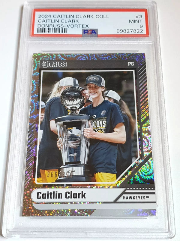 2024 Panini Caitlin Clark Rookie Collection #3 VORTEX /399 Holo - PSA 9 (POP 6)