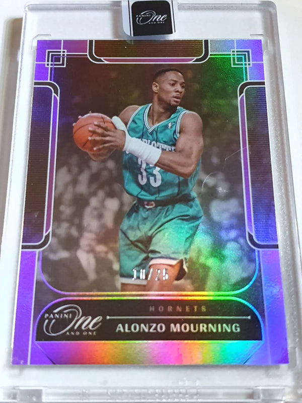 2023 Panini One and One Alonzo Mourning #196 PURPLE /25 Holo - Panini Sealed