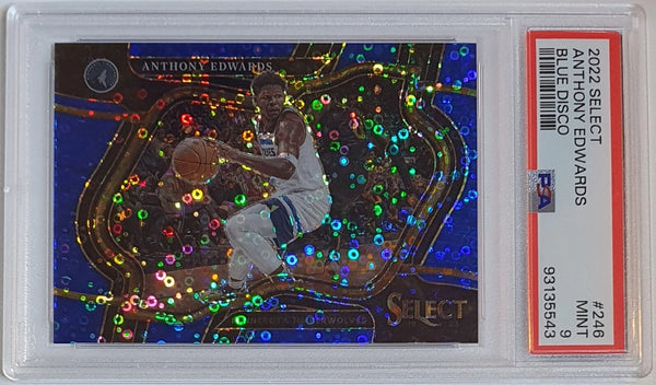 2022 Panini Select Anthony Edwards #246 BLUE DISCO /25 Holo - PSA 9 (POP 3)