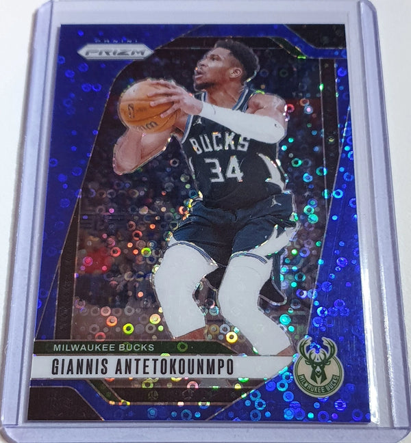 2024 Panini Prizm Giannis Antetokounmpo #85 FAST BREAK Blue /125 Holo - Rare