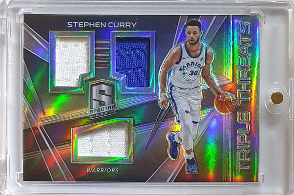 2017 Panini Spectra Stephen Curry #PATCH /99 Game Worn Triple Jerseys - Rare