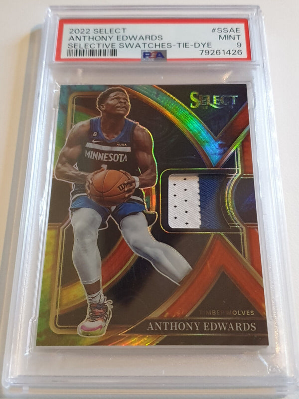 2022 Select Anthony Edwards #PATCH TIE-DYE /25 Game Jersey - PSA 9 (POP 2)