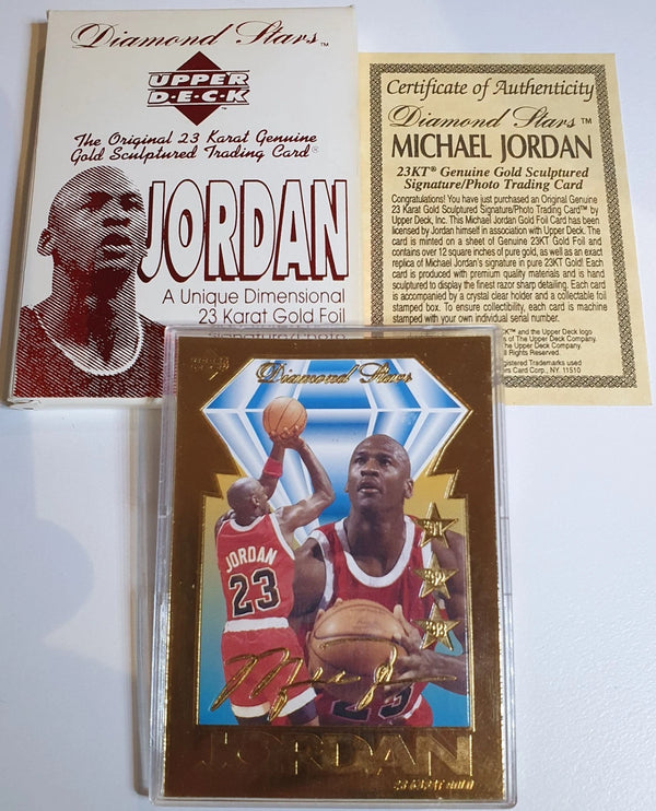 1996 Upper Deck Michael Jordan 23KT GOLD CARD Diamond Stars - Rare