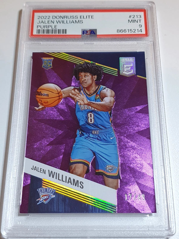 2022 Donruss Elite Jalen Williams Rookie #213 PURPLE /49 Holo RC - PSA 9 (POP 2)