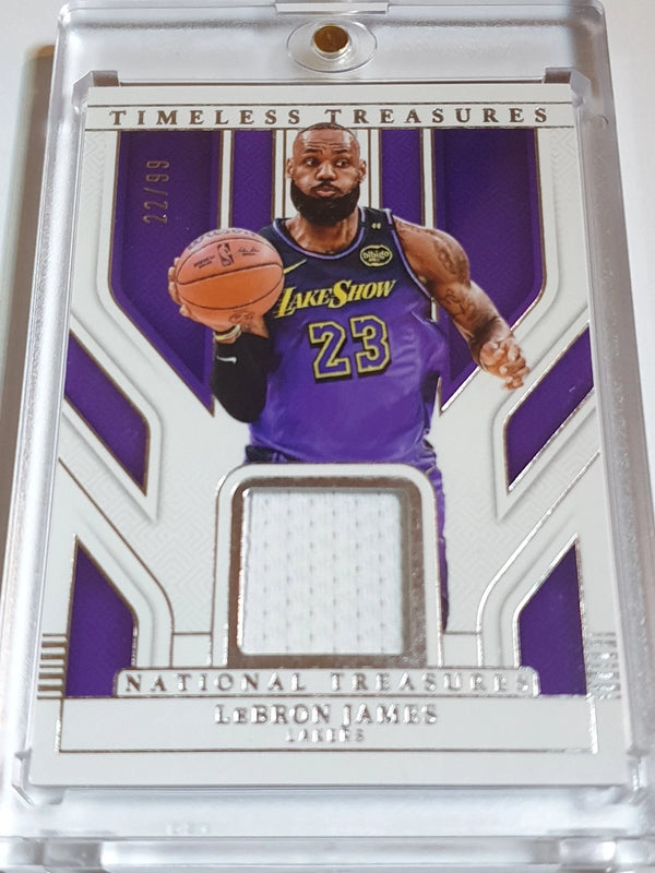 2024 Panini National Treasures LeBron James #PATCH /99 Game Worn Jersey - Rare