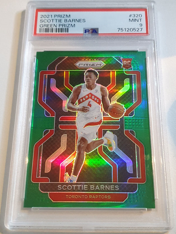 2021 Panini Prizm Scottie Barnes Rookie #320 GREEN Holo RC - PSA 9 (Low POP)