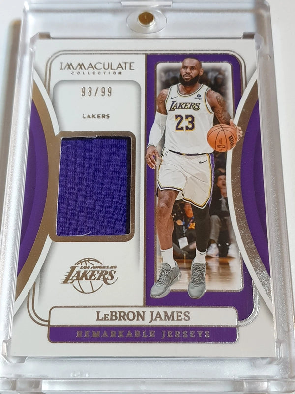 2023 Immaculate Collection Lebron James #PATCH /99 Game Worn Jersey - Rare