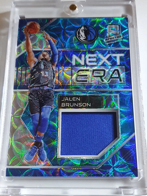 2018 Spectra Jalen Brunson Rookie #PATCH NEON BLUE /49 Holo Worn Jersey RC