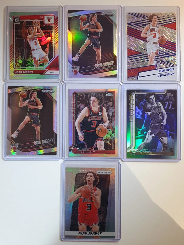 Josh Giddey (Bulls) Lot of 7 x Cards Holos Color Variants - Ready to Grade