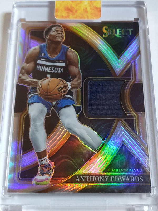 2022 Panini Select Anthony Edwards #PATCH SILVER Holo Game Worn Jersey - Rare