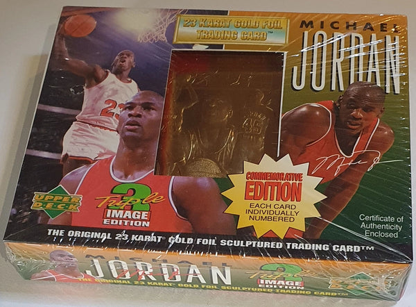 1996 Upper Deck Michael Jordan 23KT Gold Card Triple Image - Factory Sealed Box